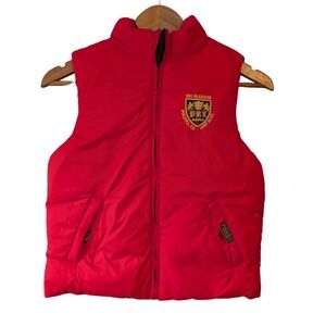POLO Ralph Lauren Red 381 Bleeker NY Reversible Down Puffer Vest Youth Boys 7 Sm